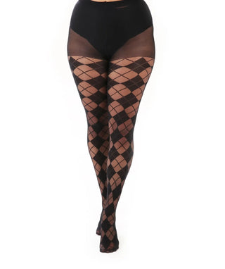 Argyle Pattern Sheer Tight