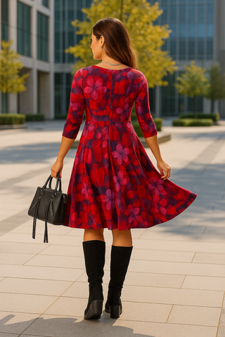 🇨🇦 Bamboo Fit & Flare Print Dress