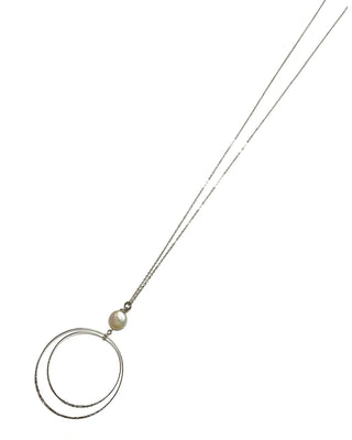 Romantic Minimalist Freshwater Pearl Hoops Pendant Necklace