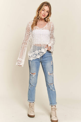 Long Sleeve Crochet Top