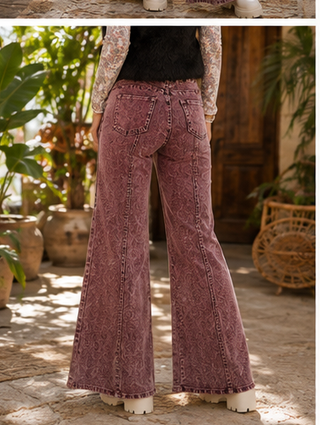 Mineral Wash Corduroy Culotte Pants