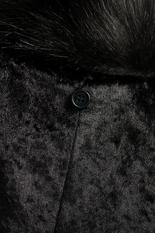 Velvet Vest with Removable Faux Fur Lapel
