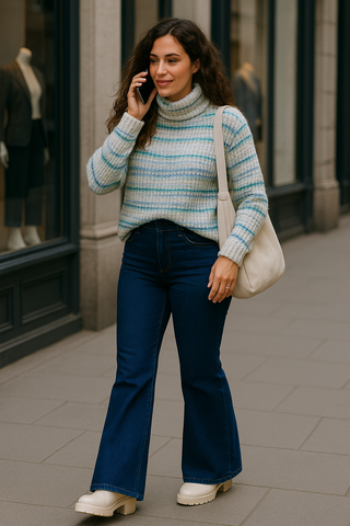 🇨🇦 Tribal Variegated Turtleneck Sweater