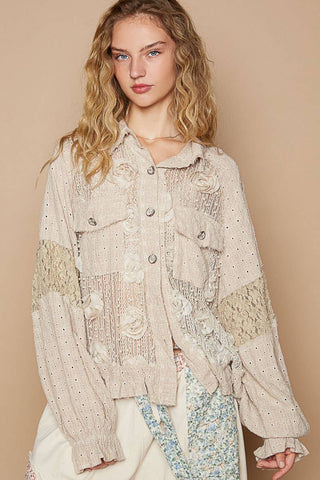 Vintage Lace Inlay Jacket Top