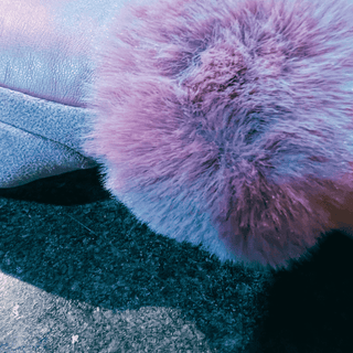 Fleece Lined Pleather Texting Glove with Fur Cuff
