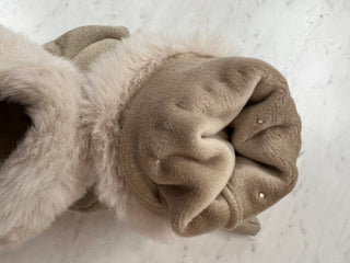 Embellished Sherpa-Lined Texting Glove with Fur Cuff