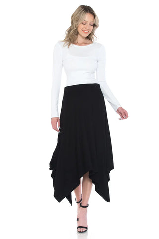 Asymmetrical Hem Skirt - Black