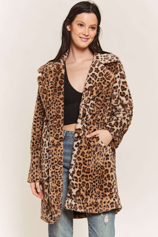 Luxe Leopard Print Faux Fur Coat