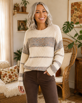 Champagne Toast Textured Sweater