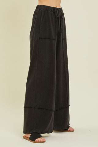 Mineral Wash Wide Leg Pant