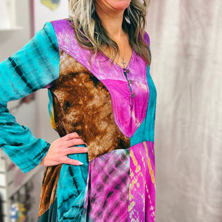 Vintage Washed Tie Dye Tunic Dress