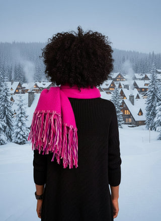 Speckle Frayed Border Bohemian Scarf