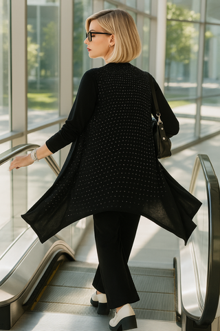 🇨🇦 High-Low Bamboo Cardi with Bling