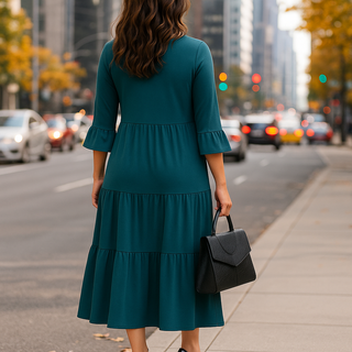 🇨🇦 Bamboo Tiered Maxi with Ruffle Sleeve