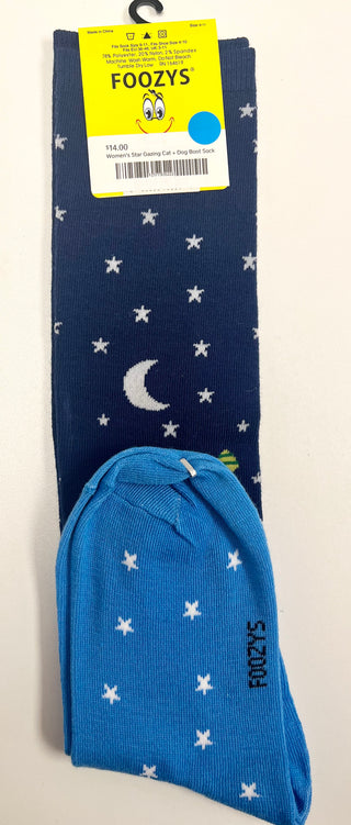 Women’s Star Gazing Cat & Dog Boot Socks