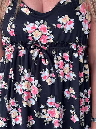 Floral Babydoll Dress with Adjustable Cami Straps