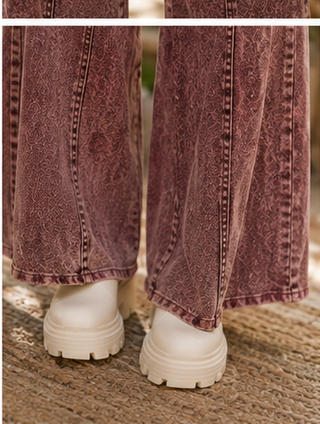 Mineral Wash Corduroy Culotte Pants
