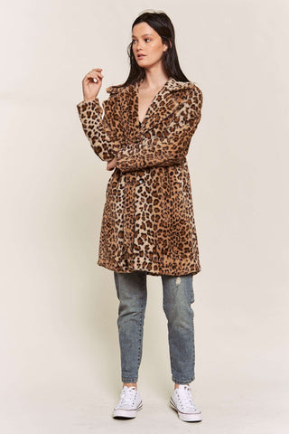 Luxe Leopard Print Faux Fur Coat