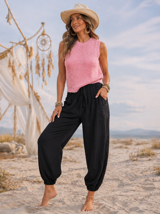 Textured Knit Sweater Tank – Sleeveless Relaxed Fit Top