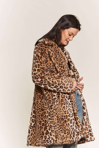 Luxe Leopard Print Faux Fur Coat