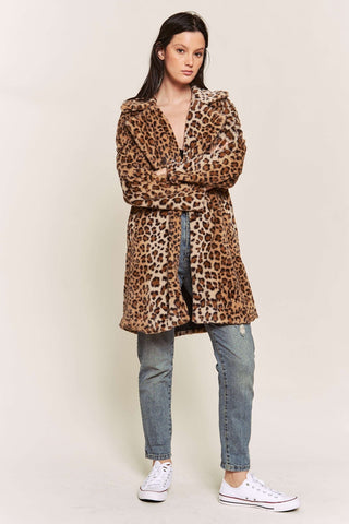 Luxe Leopard Print Faux Fur Coat