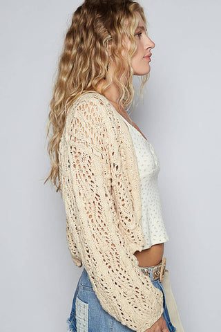 Cropped Crochet Button Cardi