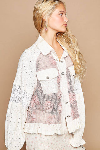 Vintage Lace Inlay Jacket Top