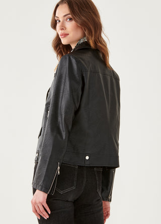 Classic Vegan Leather Moto Jacket