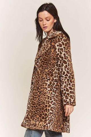 Luxe Leopard Print Faux Fur Coat