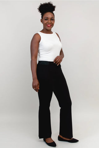 Petite Modal Slight Flare Elastic Waist Pant