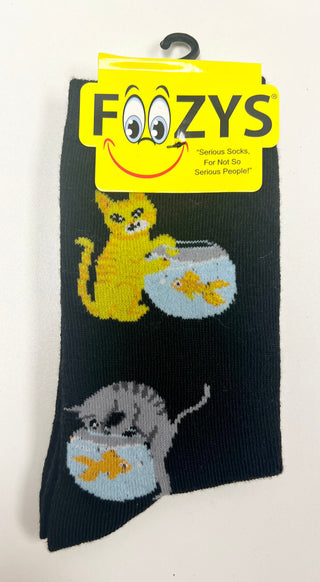 Women’s Cat & Fish Bowl Socks