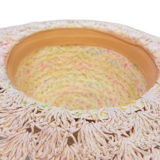 Pastel Braided Crochet Sunhat w/ Embellished Band