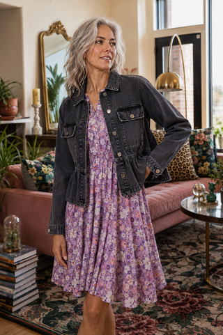 Sweet Rebel Jacket – Peplum Denim Jacket with Pockets