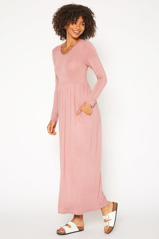 Long Sleeve Fit & Flare Maxi