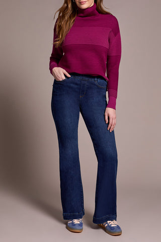 🇨🇦 Tribal Denim Dark Wash Pull On Flare Jean