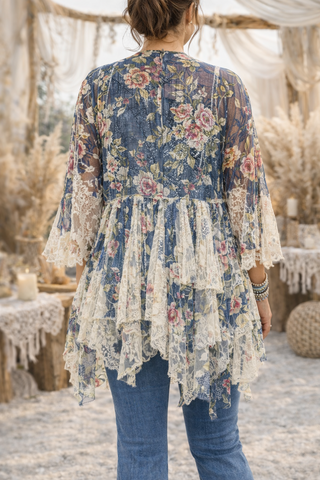Tiered Lace Floral Cardi