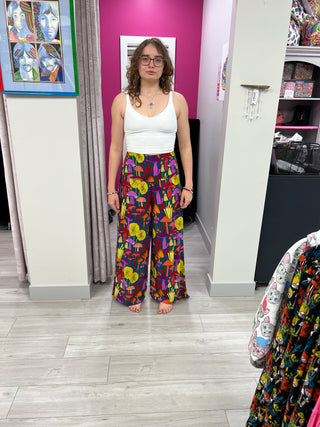 Whimsical Mushroom Print Palazzo Pant