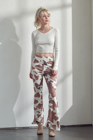 THEY’RE BACK!!! Cow Print Flare Pant