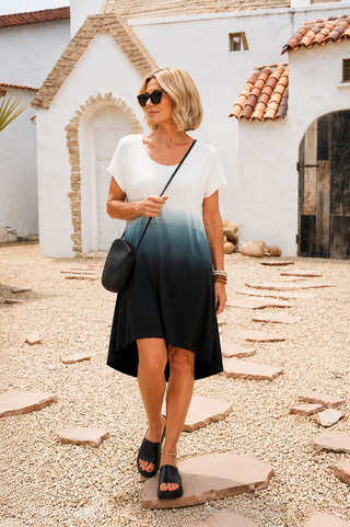 Relaxed Ombre High-Low T-Shirt Dress