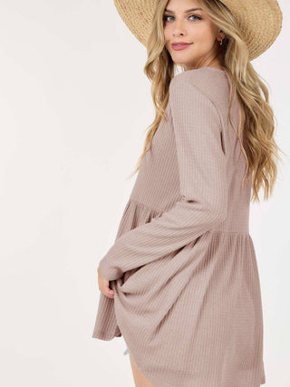 Long Sleeve Loose Fit Empire Waist Tunic Top