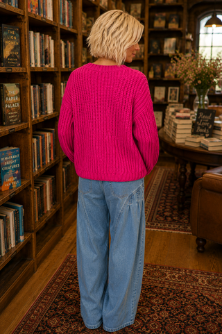 Chunky Knit Cardigan – Button Front Sweater with Pockets