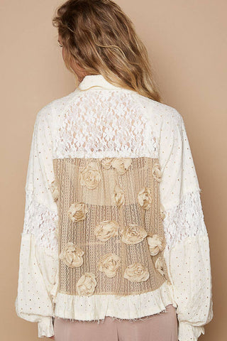 Vintage Lace Inlay Jacket Top