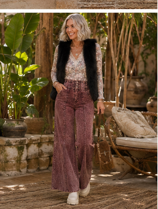 Mineral Wash Corduroy Culotte Pants
