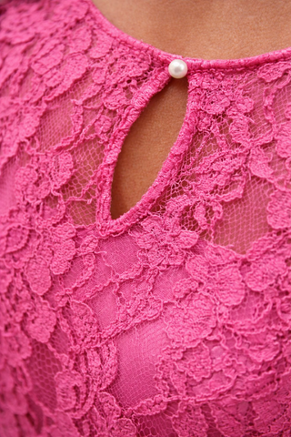 Short Sleeve Lace Inlay Dress