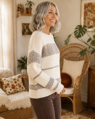 Champagne Toast Textured Sweater
