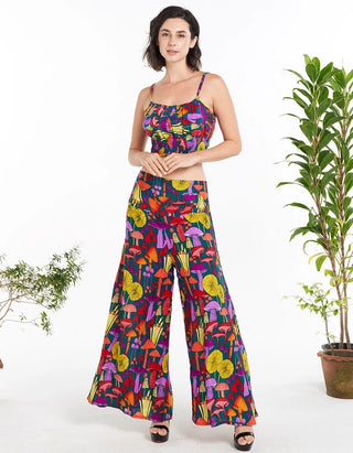 Whimsical Mushroom Print Palazzo Pant