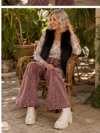 Mineral Wash Corduroy Culotte Pants