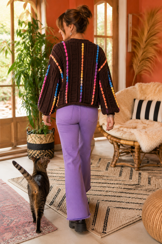 Mineral Wash Bootcut Jeans with Reinforced Raw Hem - Lavender