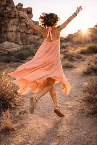 Asymmetrical Halter Maxi