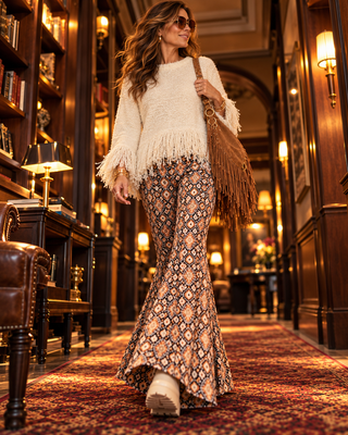 Boho Geo High-Rise Flare Pant